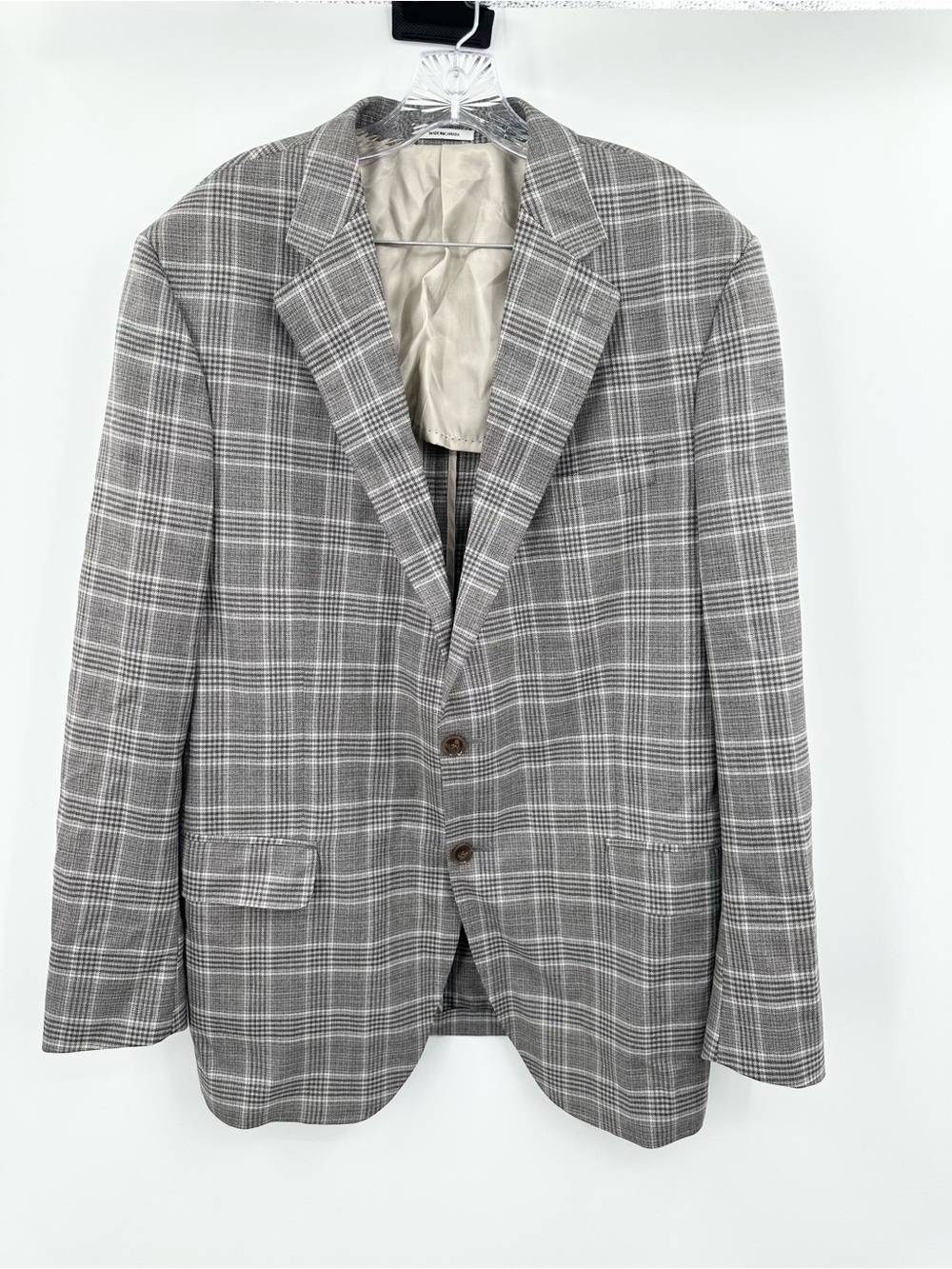 Peter Millar Men's SB Harrison Gray Plaid NWT Wool Blazer Size 44L